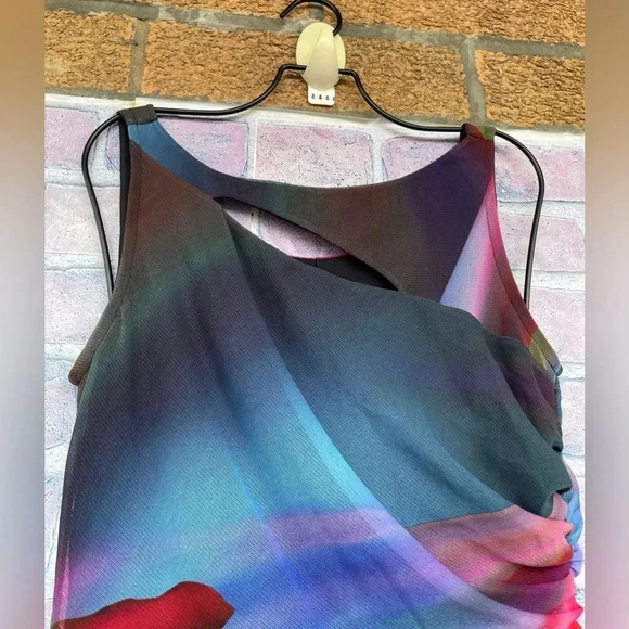 Elana kattan Watercolour Print mesh dress size small - Picture 2 of 8